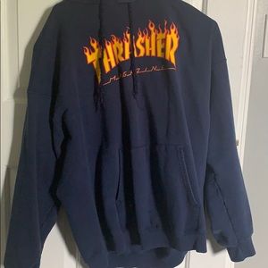 navy thrasher hoodie